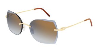 Cartier C Decor Bronze Irregular Ladies Sunglasses CT0004RS 001 60
