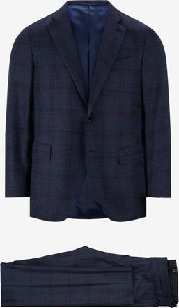 Caruso Karierter Jacquard-Anzug