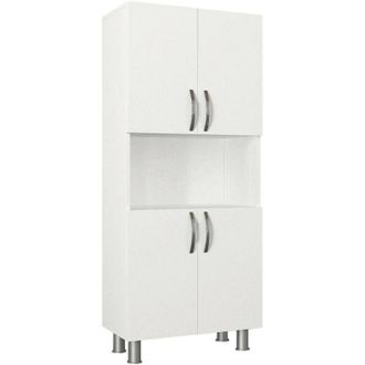 Dmora Dmora - Armadio multiuso grande Celaeno, Mobile multifunzionale, Mobiletto scarpiera, Guardaroba porta scarpe, 60x30h140 cm, Bianco, con imballo