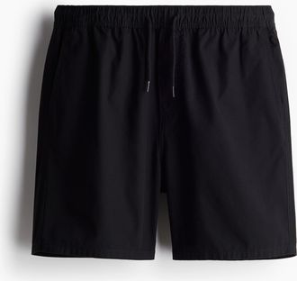 H&M Baumwollshorts Regular Fit - Schwarz