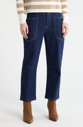 Vigoss Patch Pocket Crop Barrel Leg Jeans in Rinse at Nordstrom Rack, Size 25