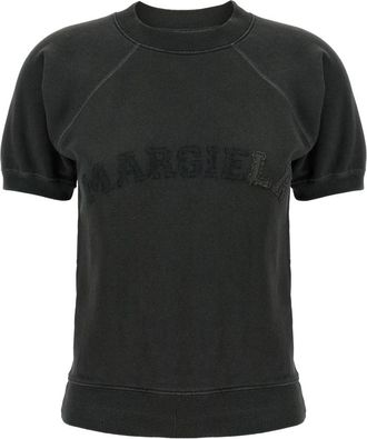 Maison Margiela D&eacute;cortiqu&eacute; Logo Sweatshirt - Dames - T-shirts - Grijs - XS - Katoen - Tops
