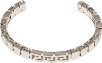 Versace Bracelets, male, Gray, Size: M Greca Cuff Bracelet
