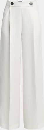 Giorgio Armani Wide Leg Silk Cady Trousers