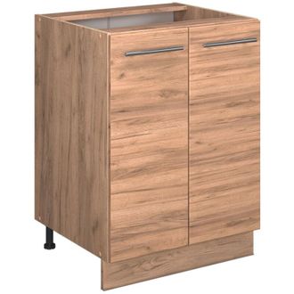 Vicco Mueble Bajo De Cocina Fame-line, Roble Dorado, 60 Cm, Et Antracita, Vicco