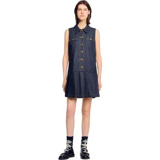 Sandro Short denim dress in Deep Blue at Nordstrom, Size 38 Eu