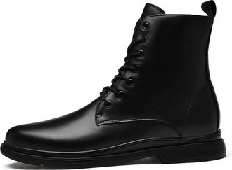 Generic Mens Ankle Boots Waterproof Anti-slip Side Zip Lined Cowhide Leather Casual Vintage Fashion(6.5 UK)