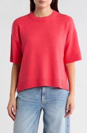 Caslon Drop Shoulder T-Shirt Sweater in Red Geranium at Nordstrom Rack, Size X-Small