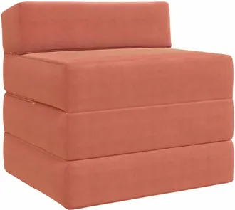 vidaXL Sof&aacute; Cama Plegable Rojo Naranja 200 X 70 X 15 Cm Tela De Pana Vidaxl