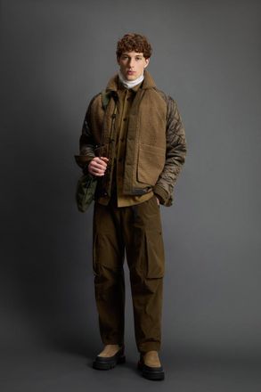 Woolrich uomo Giacca Military ibrida in misto lana italiana e cotone by Todd Snyder Marrone Taglia XXS