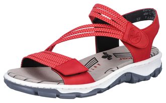 Rieker Riemchensandale RIEKER, Damen, Gr. 36, rot, Lederimitat, Textil, Schuhe Riemchensandale, Sommerschuh, Sandalette, Klettschuh, im Sportslook