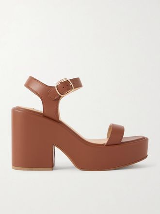 Gabriela Hearst Sandali Platform In Pelle Iman - Marrone