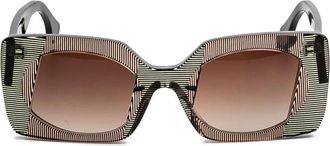 Face &agrave; Face Flare1 zonnebril met rechthoekig montuur - Beige