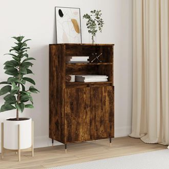 vidaXL Vidaxl - Aparador Alto Madera Contrachapada Roble Ahumado 60x36x110 Cm