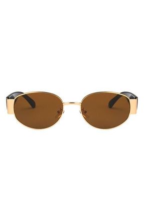 Fifth and Ninth Elliot 57mm Polarized Oval Sunglasses in Brown/gold at Nordstrom