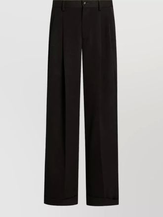 Dolce & Gabbana wool silk pleated tailored trousers