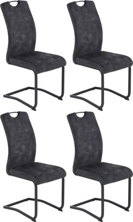 Hela Esszimmerstuhl »Tabea Freischwinger BESTSELLER verschiedene Stoffqualitäten« (Set) 4 Stk.2 oder 4 Stück, Schwingstuhl, Microfaser Vintage oder Kunstle