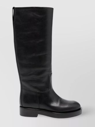 PARIS TEXAS leather knee-high boots round toe
