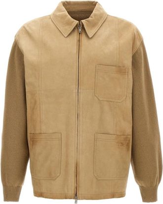 Golden Goose Neil Knit Jacket - Heren - Zomerjassen - Beige - S - Wol - Jassen