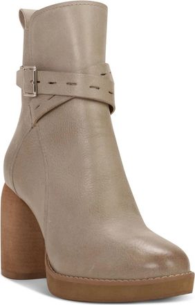 Lucky Brand Natesa Boots Women Seneca Rock Leather Block Heel Bootie JZZ1113