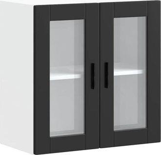 vidaXL Vidaxl - Armario de pared para cocina con puerta de cristal Porto negro