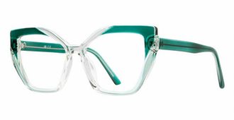 Soho Womens Cat-Eye Glasses In Green/crystal