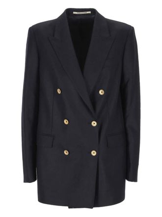 Tagliatore buttoned jacket - women - Virgin Wool/Cashmere - 40 - Blue