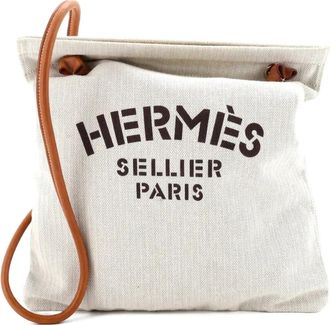 Herm&egrave;s Aline Bag Toile MM crossbody bag - Toni neutri