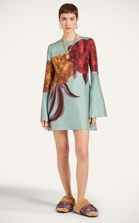La DoubleJ Mini Supremes Swing Dress Plac&eacute;e in Peony Plac&eacute;e Light Blue at Nordstrom, Size Small
