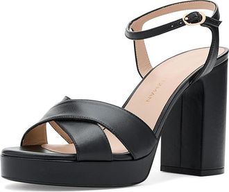 Stuart Weitzman Dayna Platform Sandal Womens Sandals Black : 10.5 M, Leather