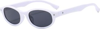 Generic Small Frame Women Outdoor Sunglasses Commuter Men Vacation Sports Sun Glasses(White)