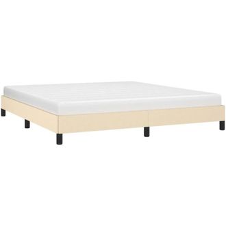 vidaXL Cama sin colchón tela color crema 180x200 cm Vidaxl