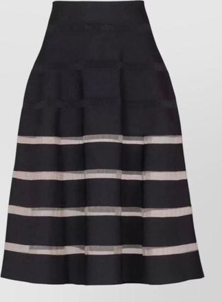Balmain striped viscose knit high waist long skirt