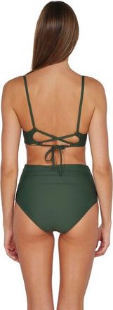 Sunsets Capri High Waist Bikini Swim Bottoms in Island Green at Nordstrom, Size X-Small