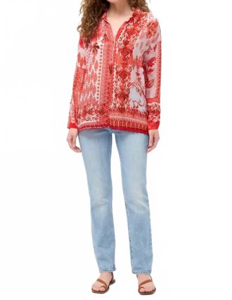 Johnny Was Audrey Button Up Shirt In Diantha Scarf