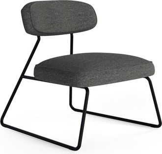 Koketto Home Butaca industrial estructura metálica negra tapizada gris oscuro