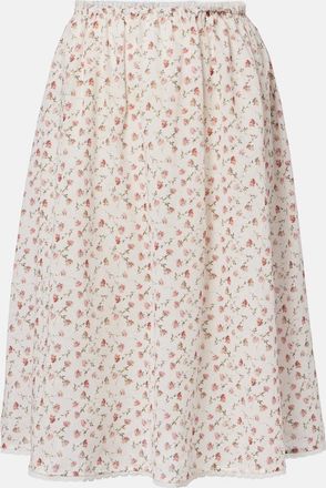 Poss&eacute; Charlotte floral cotton midi skirt