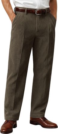 Generic Mens Corduroy Trouser Casual Business Office Work Pant Formal Regular Fit Pant Pockets Straight Leg Wrinkle-Resistant Chino Trouser Slim Stretch Smart