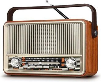 OEM Radio Retro Vintage J-120 Con Bluetooth, Radio Port&aacute;til Am Fm, Radio De Transistores, Enchufable A La Pared O Con Bater&iacute;a Recargable, Compatible Con T