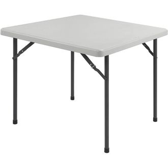 Lorell Ultra-Lite Banquet Folding Table - Square Top - 600 lb Capacity - 29 Height x 36 Width x 36 Depth - Gray, Powder Coated - 1 Each
