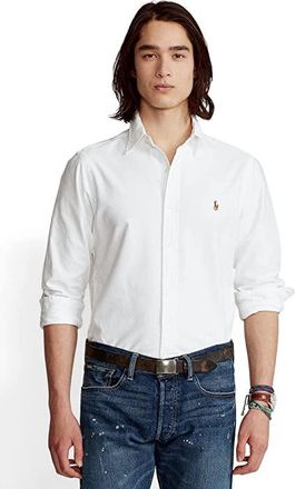 Polo Ralph Lauren Classic Fit Oxford Shirt Mens Clothing White : LG, Cotton