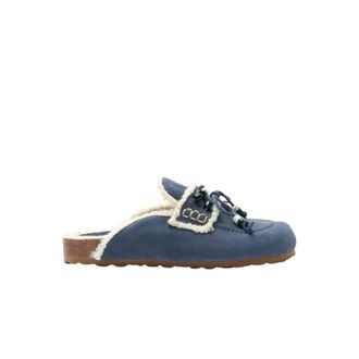Scarosso Gita Mule - Dames - Slip ons - Blauw - 35 EU - Katoen - Schoenen