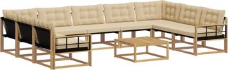 vidaXL Set Di Divani Da Esterno 10 Pz Bianco E Beige Vidaxl