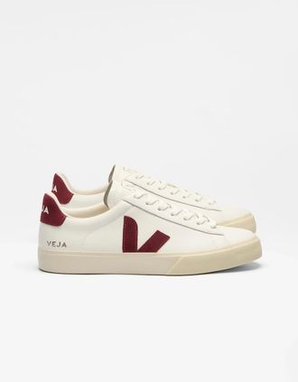 Veja Womens VEJA Campo Leather Womens Trainers - White/Garnet - Size: 6