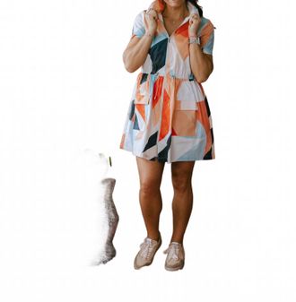 Elan Addison Dress In Multi Prism