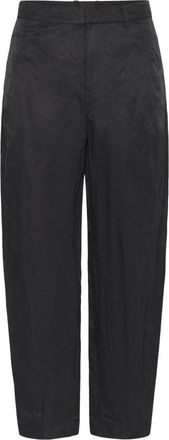 Inwear Broeken, Dames, Zwart, M, Leer, Wijde Broeken