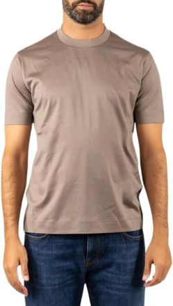 Emporio Armani T-shirt met lange mouwen - Heren - T-shirts - Beige - L - Katoen - Tops