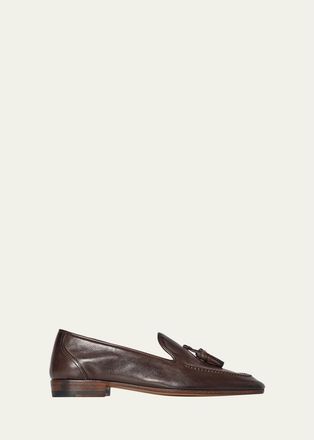 The Row Caden Leather Tassel Loafers