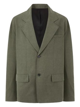 STUDIO TOMBOY slub-textured blazer - unisex - Rayon/Fabric/Polyester - M - Green