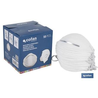 cofan Cofan - Mascarillas Higi&eacute;nicas En Polipropileno, Contra El Polvo Y Part&iacute;culas No T&oacute;xicas, 50 Unidades 11000060
